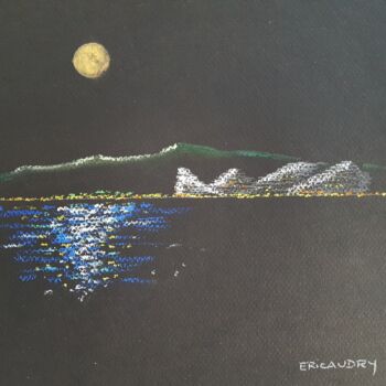Dessin intitulée "Marina sous la plei…" par Eric Audry, Œuvre d'art originale, Pastel