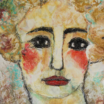 Painting titled "Amarande" by Albert Cruells, Original Artwork, Encaustic Mounted on Wood Panel