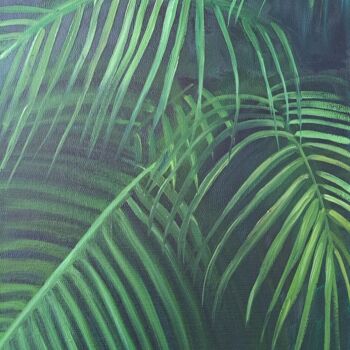 Картина под названием "Palm trees №5" - Elena Petrova, Подлинное произведение искусства, Масло
