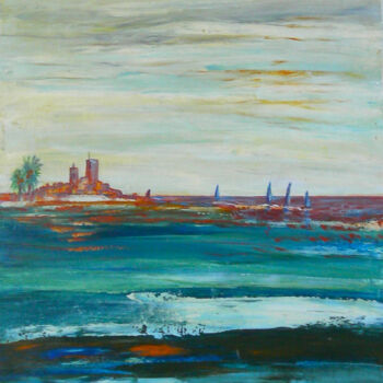 Peinture intitulée "ANTIBES LES REMPART…" par Michèle Froment, Œuvre d'art originale, Huile Monté sur Châssis en bois