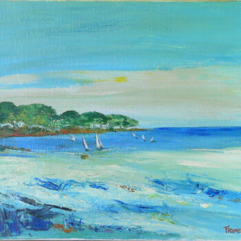 Peinture intitulée "BAIE DE CANNES REF.…" par Michèle Froment, Œuvre d'art originale, Huile Monté sur Châssis en bois