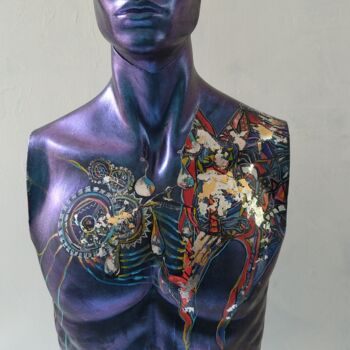 Sculpture intitulée "Bleu" par Martine Banacer, Œuvre d'art originale, Résine