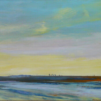 Peinture intitulée "MARINE REF. 140H" par Michèle Froment, Œuvre d'art originale, Huile Monté sur Châssis en bois