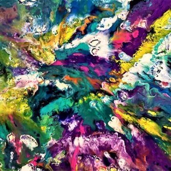 Peinture intitulée "Abstr11" par Aphrodite Zampetake, Œuvre d'art originale, Acrylique Monté sur Panneau de bois