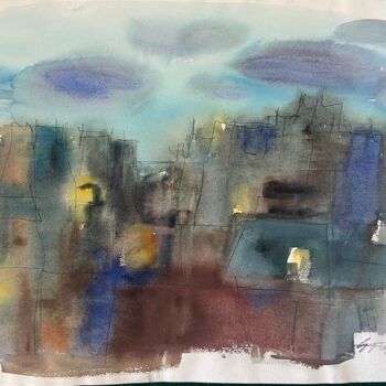 Painting titled "Ohne Titel" by Emy Ferjanc, Original Artwork, Watercolor