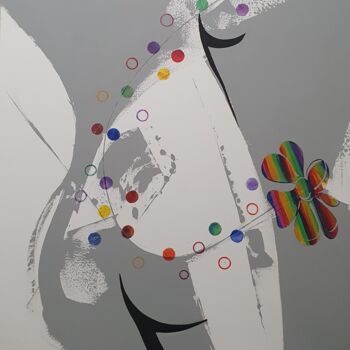 Painting titled "Acqua" by Mery Blindu, Original Artwork, Acrylic Mounted on Wood Stretcher frame