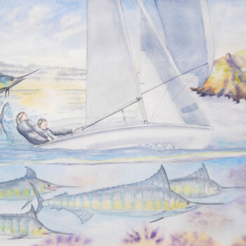 Painting titled "AQUARELLE originale…" by Isabelle Redonnet, Original Artwork, Watercolor