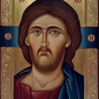 Pintura intitulada "Jesus Christ (egg t…" por Miljana Marković, Obras de arte originais, Pigmentos