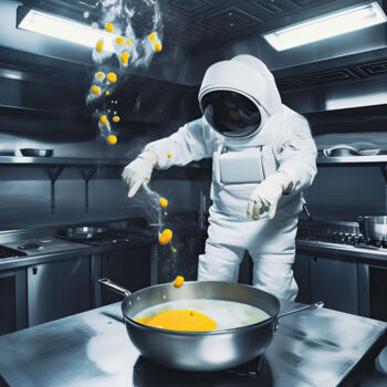 Arts numériques intitulée "Space eggs" par Alena Ps, Œuvre d'art originale, Collage numérique