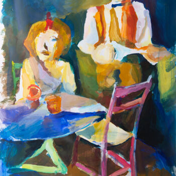 Painting titled "Melody in Blue" by Ioannis Filippopoulos, Original Artwork, Acrylic