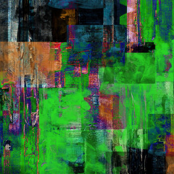 Arts numériques intitulée "Green cityscape. St…" par Anna Vaasi, Œuvre d'art originale, Peinture numérique