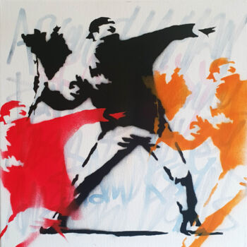 "SPACO Anarchy Banks…" başlıklı Tablo Spaco tarafından, Orijinal sanat, Akrilik Ahşap Sedye çerçevesi üzerine monte edilmiş