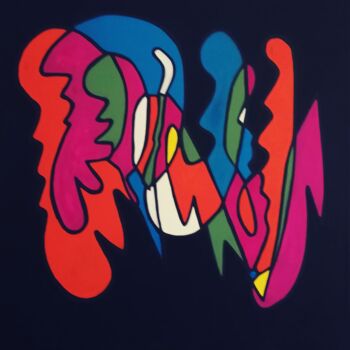 Peinture intitulée "Écho Intérieur" par Yahya Ahssaini, Œuvre d'art originale, Acrylique Monté sur Châssis en bois