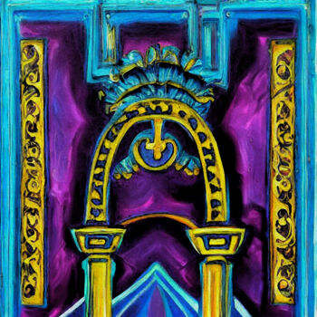 Digitale Kunst mit dem Titel "Golden gates of Glo…" von Anna Vaasi, Original-Kunstwerk, Digitale Malerei