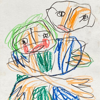 印花与版画 标题为“Abrazo 1.  -  Hug 1.” 由Albert Cruells, 原创艺术品, 数字打印