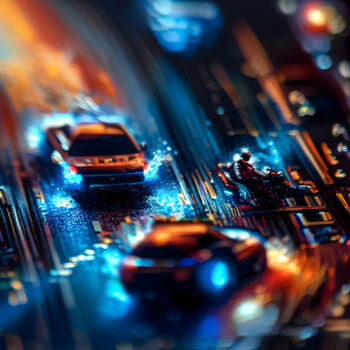 Arts numériques intitulée "Midnight Velocity" par Rodrigo Muñoz, Œuvre d'art originale, Image générée par l'IA
