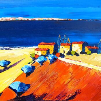 Peinture intitulée "Oliviers sur la pen…" par Francis Jalibert, Œuvre d'art originale, Huile Monté sur Châssis en bois