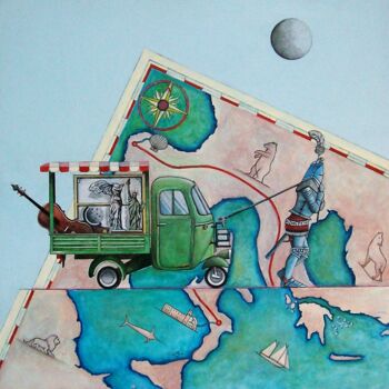 Painting titled "e mi porto dietro l…" by Vincenzo Squillacioti, Original Artwork, Tempera
