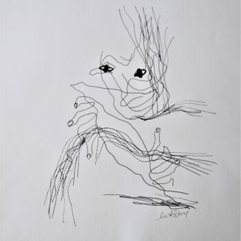 Painting titled "Tailor. Abstract dr…" by Murat Rey, Original Artwork, Marker