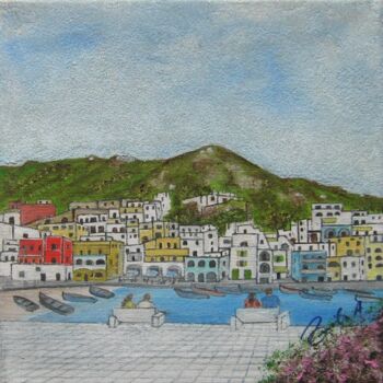 제목이 "ISCHIA -- SANT?'ANG…"인 미술작품 Alfredo Troilo로, 원작, 기름 목재 패널에 장착됨