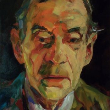 Peinture intitulée "Vieil homme aux yeu…" par Karine Lemoine, Œuvre d'art originale, Huile