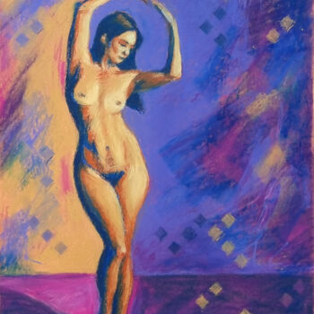 Nude study 0423-06 in oil pastel