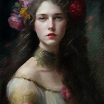 Digital Arts titled "Achlys Goddess of M…" by Gerry Martinez, Original Artwork, AI generated image