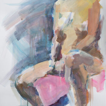 Ζωγραφική με τίτλο "Sitting Nude" από Ioannis Filippopoulos, Αυθεντικά έργα τέχνης, Ακρυλικό
