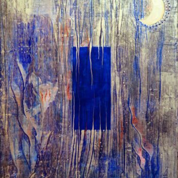 Peinture intitulée "Des virgules dans l…" par Clau Redier-Clément, Œuvre d'art originale, Encre Monté sur Châssis en bois