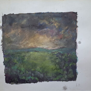 绘画 标题为“PAYSAGE VALLÉE” 由Xavier Auffret, 原创艺术品, 水粉