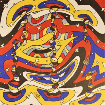 Dessin intitulée "Galaxie primaire da…" par Vincent Gibert, Œuvre d'art originale, Marqueur