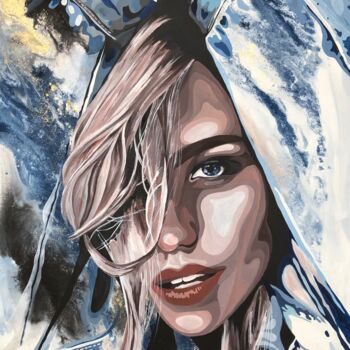 Pintura titulada "Water element - Aqu…" por Olga Tiho, Obra de arte original, Acrílico Montado en Bastidor de camilla de mad…