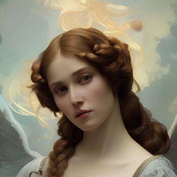 Digitale Kunst mit dem Titel "Angel watching" von Michael C Bertsch, Original-Kunstwerk, 2D digitale Arbeit