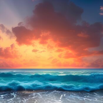 Digital Arts titled "Beach" by Michael C Bertsch, Original Artwork, Digital Painting