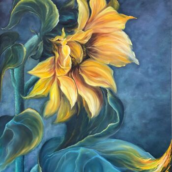 Pintura titulada "Solar flower" por Natalie Demina, Obra de arte original, Oleo Montado en Bastidor de camilla de madera