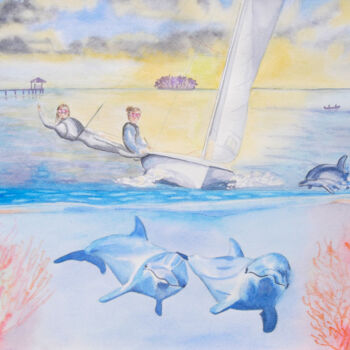 Painting titled "AQUARELLE originale…" by Isabelle Redonnet, Original Artwork, Watercolor