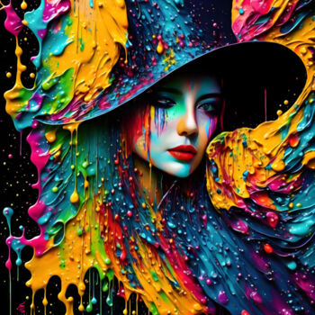 Digital Arts titled "explosive energy" by Si Levin, Original Artwork, AI generated image Mounted on artwork_cat.