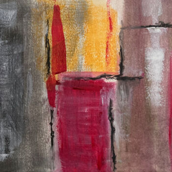 Peinture intitulée "Abstraction 2" par Guy Benson, Œuvre d'art originale, Conté