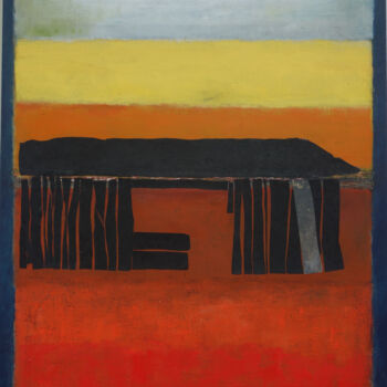 Painting titled "au bonheur des égar…" by Noëlle Roudine, Original Artwork, Oil Mounted on Wood Stretcher frame