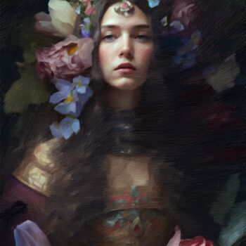 Arts numériques intitulée "Nyx , Goddess of ni…" par Gerry Martinez, Œuvre d'art originale, Image générée par l'IA