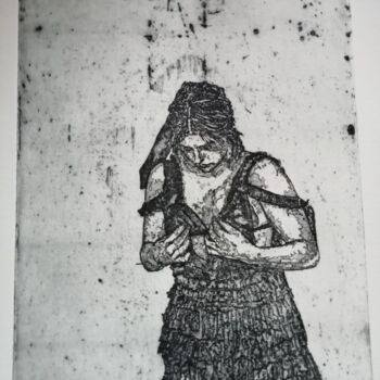Printmaking titled "dante-telsque" by Bergstrasser Laurent, Original Artwork, Etching