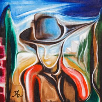 Painting titled "Illusionist" by Sentio O.M.T., Original Artwork, Oil Mounted on Wood Panel