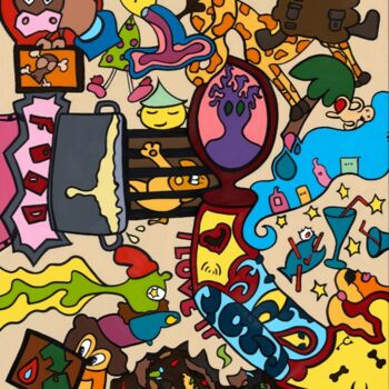 Painting titled "DENONCIATIONS" by Ayan, Original Artwork, Acrylic Mounted on Wood Stretcher frame