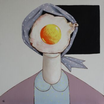 제목이 "Egg girl"인 미술작품 Ta Byrne로, 원작, 기름