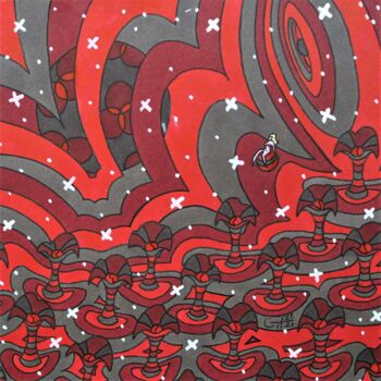 Dessin intitulée "Galaxie isocèle dan…" par Vincent Gibert, Œuvre d'art originale, Marqueur