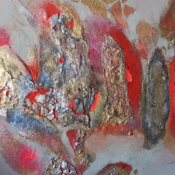 Colagens intitulada "Magma pools" por Lynda Rosemarie Stevens, Obras de arte originais, Colagens
