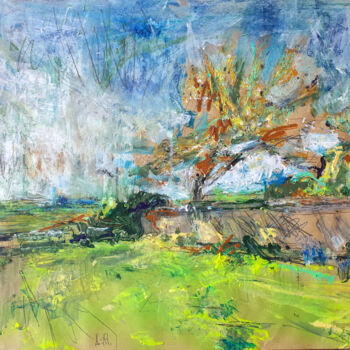 Peinture intitulée "BORDURE DE VILLAGE" par Xavier Auffret, Œuvre d'art originale, Acrylique