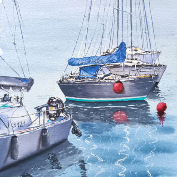 绘画 标题为“Harbor Tranquility” 由Maya Burchak, 原创艺术品, 水彩