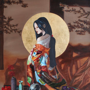 Pintura intitulada "Ephémère" por Margarita Vargas, Obras de arte originais, Óleo Montado em Armação em madeira
