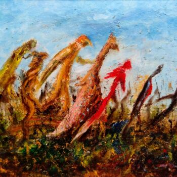Painting titled "To Bow / На поклон" by Vladimir Abaimov, Original Artwork, Oil